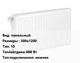Радиатор стальной панельный 300х1200 10 698 Вт Подкл:нижнее